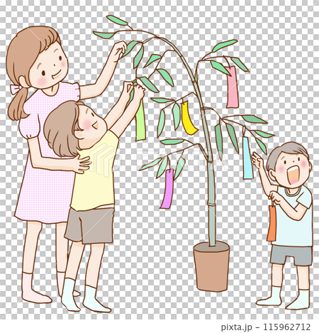 孩子們製作七夕裝飾品 115962712