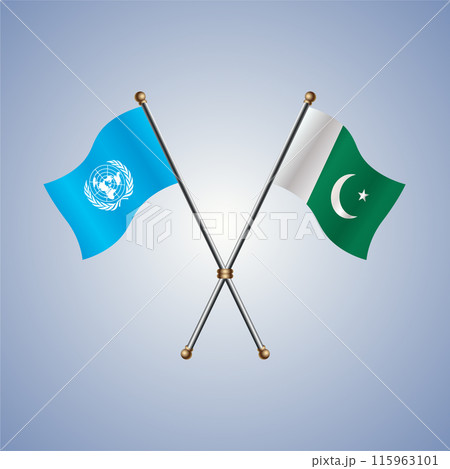United Nations and Pakistan flags relations 115963101