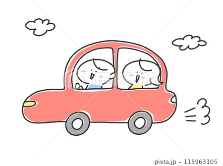笑顔でドライブする男女 運転 カップル デート 笑顔でドライブする男女 運転 カップル デート 115963105
