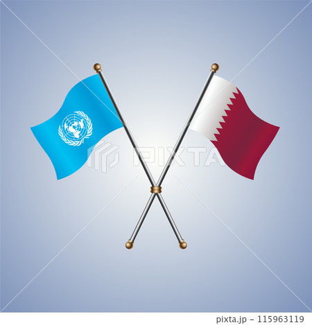 United Nations and Qatar flags relations 115963119
