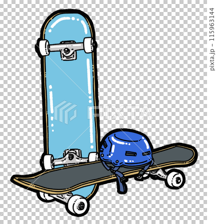 滑板和頭盔插畫 115963144