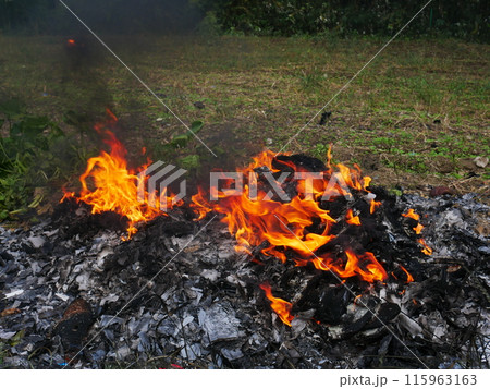 たき火・燃える炎 115963163