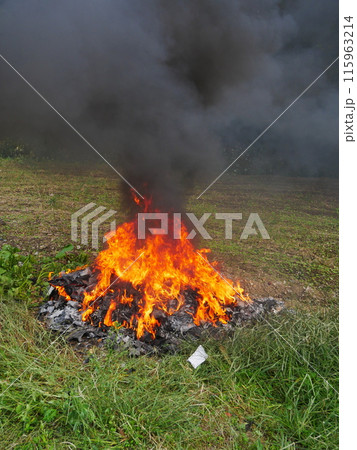 たき火・燃える炎 たき火・燃える炎 115963214