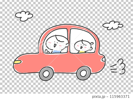 親子開車外出接送接送休閒父親女兒 115963371