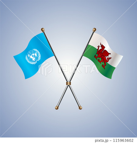 United Nations and Wales flags relations 115963602