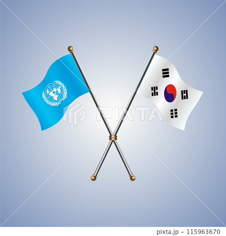 United Nations and South Korea flags relations 115963670