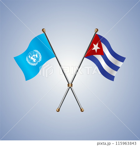 United Nations and Cuba flags relations 115963843