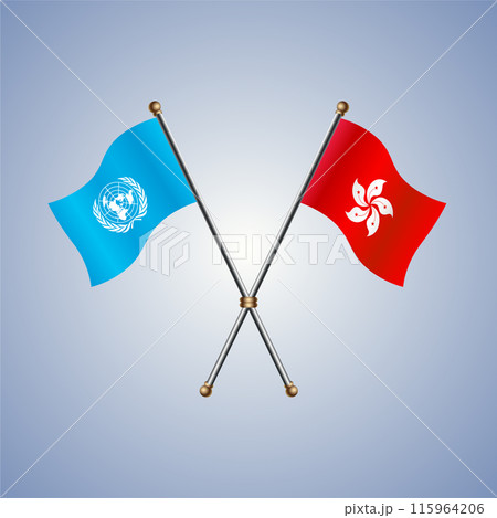 United Nations and Hong Kong flags relations 115964206