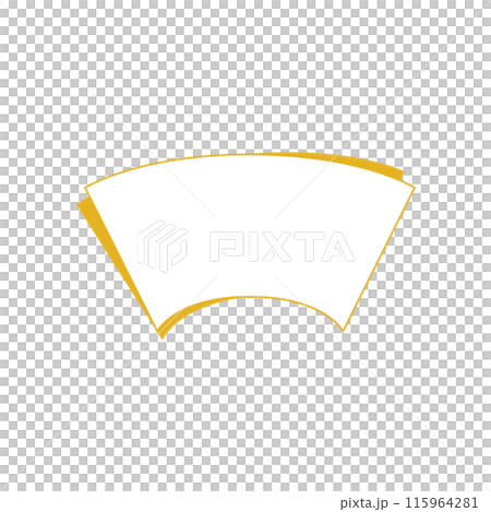 簡約黃色扇形標題框_日式_單品 簡約黃色扇形標題框_日式_單品 115964281