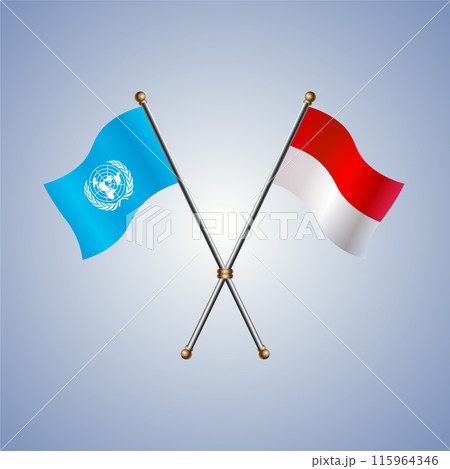 United Nations and Indonesia flags relations 115964346