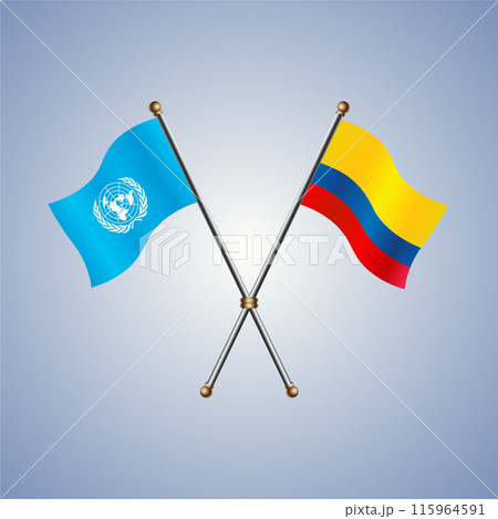 United Nations and Colombia flags relations 115964591