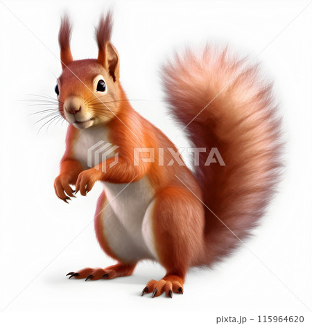 squirrel white background, Eurasian red squirrel 115964620