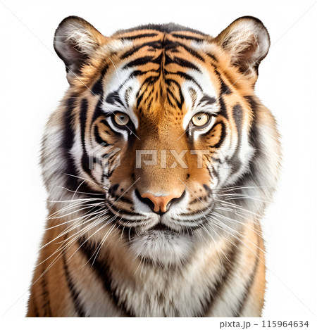 tiger white background, portrait tiger 115964634