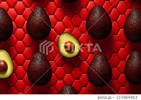 green avocado, Fresh Avocados, useful fruit, banner top view, 115964863