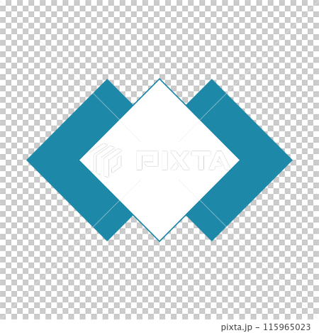 Simple blue triple diamond header frame_Japanese style_single item Simple blue triple diamond header frame_Japanese style_single item 115965023