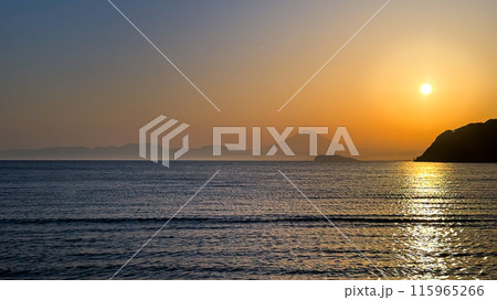 sunset over the sea sunset over the sea 115965266