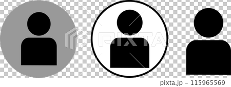 Person pictogram silhouette icon upper body avatar circle set 115965569