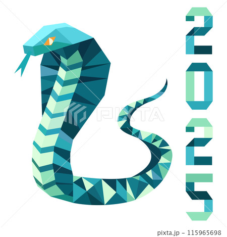 New Year Snake Symbol 2025 Chinese Zodiac Origami 115965698