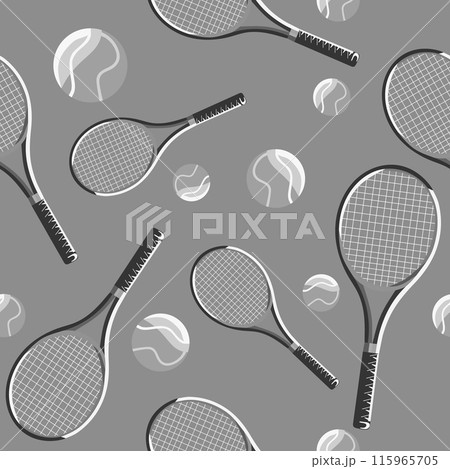 Vector Pattern Sport Game Tennis Ball Racket Club 115965705
