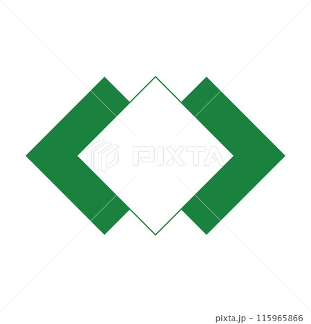 シンプル緑色三連ひし形見出しフレーム_和風_単品 シンプル緑色三連ひし形見出しフレーム_和風_単品 115965866