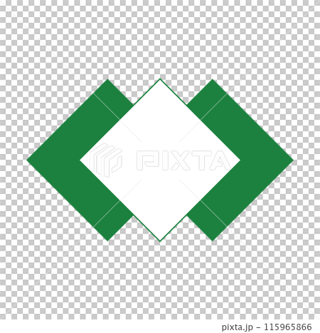 シンプル緑色三連ひし形見出しフレーム_和風_単品 シンプル緑色三連ひし形見出しフレーム_和風_単品 115965866