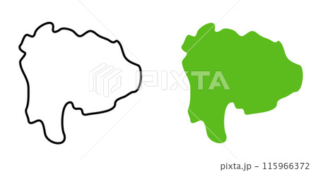シンプルな日本の山梨県の地図のアイコンイラスト 115966372