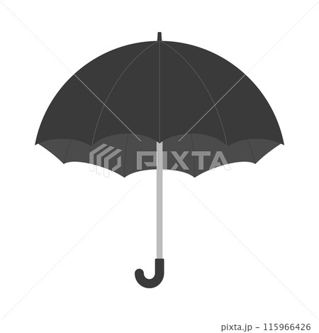 シンプルでおしゃれな黒い傘･日傘のアイコン - 雨･梅雨や日よけ･日焼け対策のイメージ素材 115966426