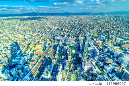 鳥瞰で望む大都会 大阪 115966907
