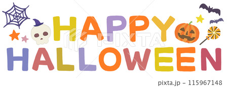 APPY HALLOWEEN ハロウィン文字素材 ベクター 115967148
