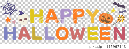 APPY HALLOWEEN ハロウィン文字素材 ベクター 115967148