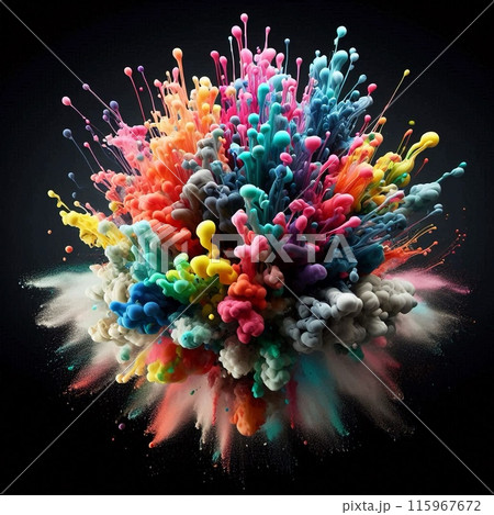 広がるカラフルなインク-L 115967672