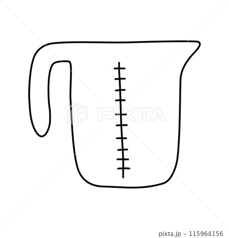Measuring cup, doodle style flat vector outline for coloring book 115968156