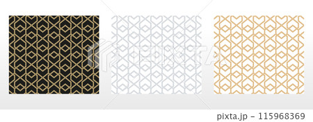 Set of abstract geometric patterns. Seamless vector backgrounds. Colored ornaments Graphic modern patterns Simple lattice graphic design Set of abstract geometric patterns. Seamless vector backgrounds. Colored ornaments Graphic modern patterns Simple lattice graphic design 115968369