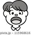 「あ」の口型のイラスト 115968616