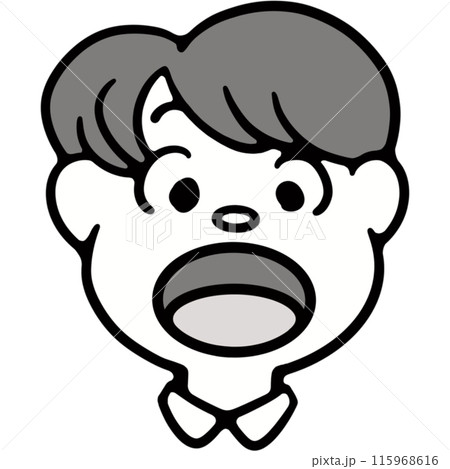 「あ」の口型のイラスト 115968616