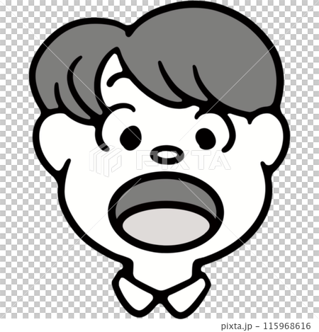 「あ」の口型のイラスト 115968616