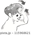 おでこ体操のイラスト 115968621