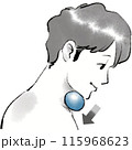 ボールを使って上咽頭筋訓練を行うイラスト 115968623