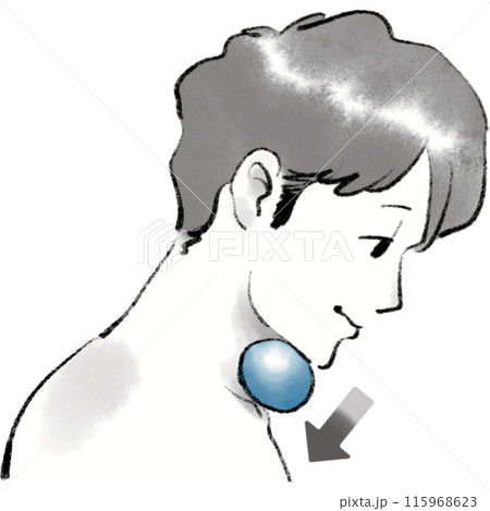 ボールを使って上咽頭筋訓練を行うイラスト 115968623