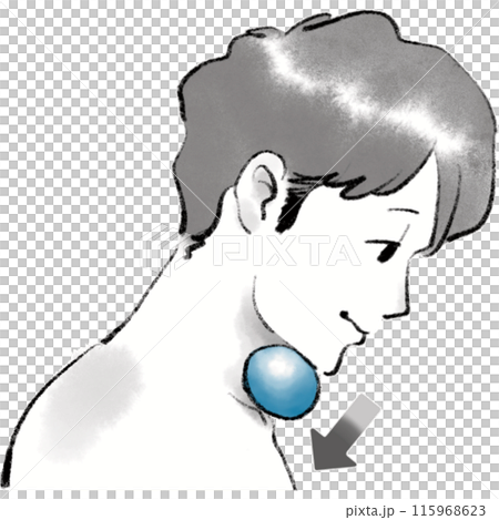 ボールを使って上咽頭筋訓練を行うイラスト 115968623
