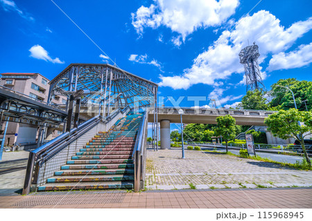 日本の横浜都市景観 横浜市営地下鉄 中川駅(副名称・東京都市大横浜キャンパス前)前などを望む 115968945