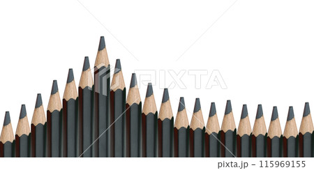 Black pencils or Crayons they are arranged together on a white background. Black pencils or Crayons they are arranged together on a white background. 115969155