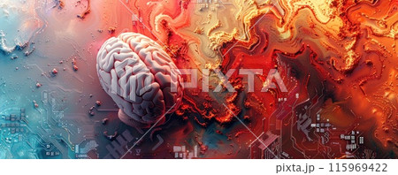 Digital Fusion: Brain and CPU Chip 115969422