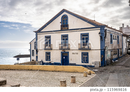 View of the Emmerico Nunes Cultural Center in downtwon Sines in Portugal 115969816
