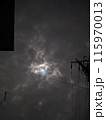 夜空の雲に隠れた月 115970013