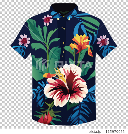 芙蓉圖案阿囉哈襯衫 115970033
