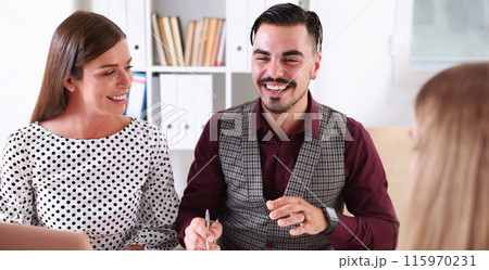 Group of people sit in office deliberate problem Group of people sit in office deliberate problem 115970231