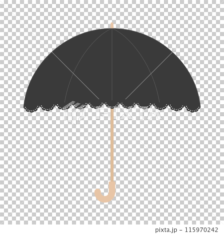 シンプルでかわいいレースの黒い日傘・傘のアイコン - 晴雨兼用・日よけ・熱中症予防のイメージ素材 シンプルでかわいいレースの黒い日傘・傘のアイコン - 晴雨兼用・日よけ・熱中症予防のイメージ素材 115970242