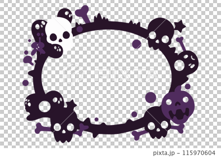 A cute skull frame inspired by Halloween 115970604
