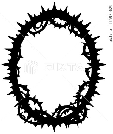 黒の棘の飾りフレーム 115970629